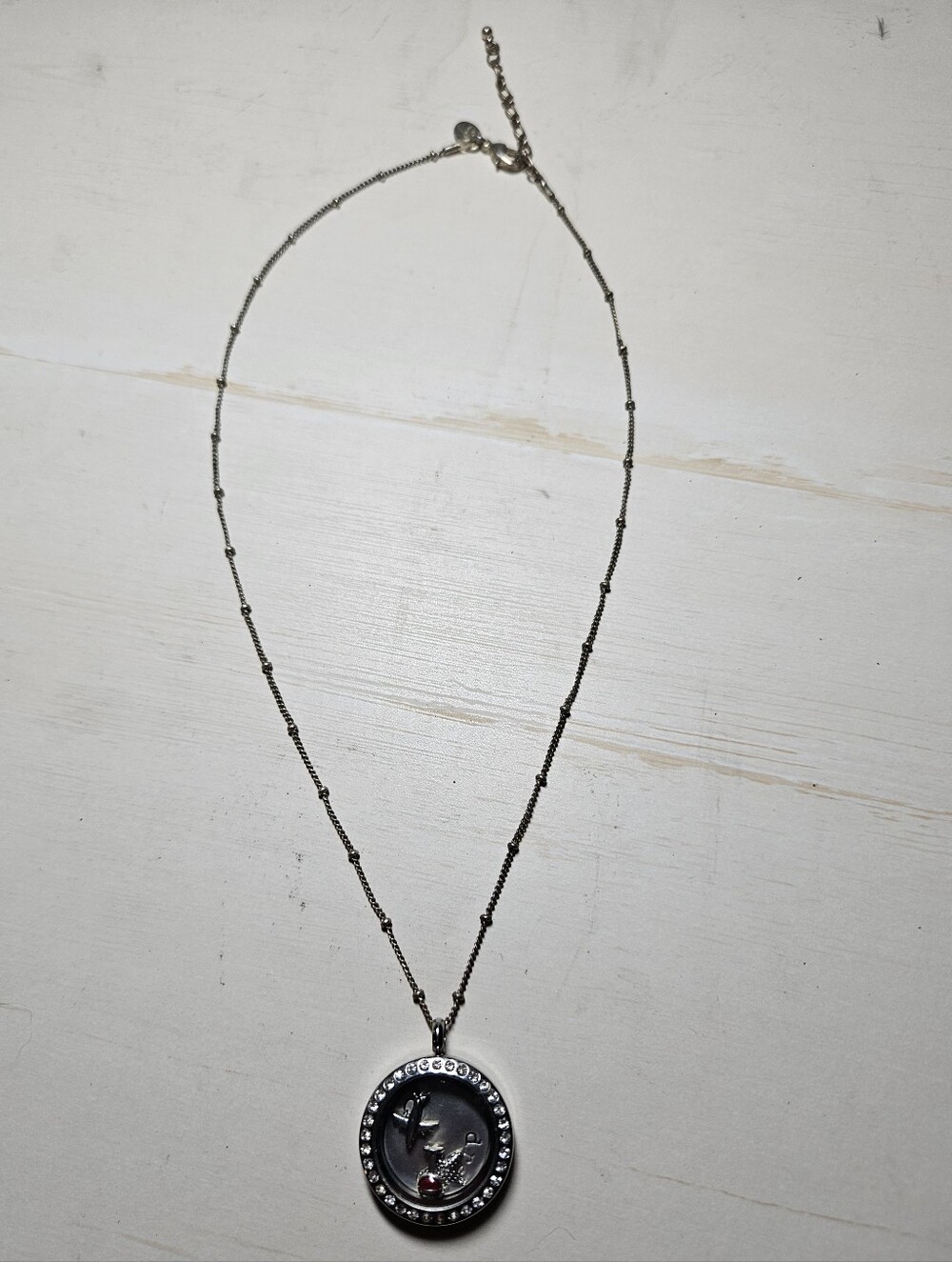 Origami Owl Crystal Living Locket Necklace Travel Theme "Up" Airplane & Suitcase